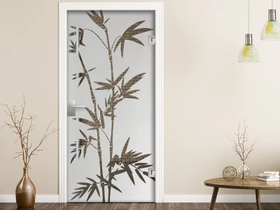 Glastür Sichtschutzfolie Bambuszweige