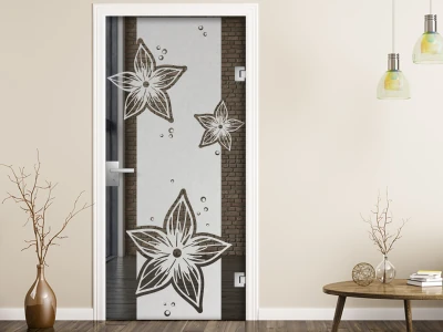 Glastür Sichtschutzfolie Banner Fleurs