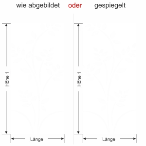 Glastür Sichtschutzfolie Blätterzweig - Ansicht Farbauswahl