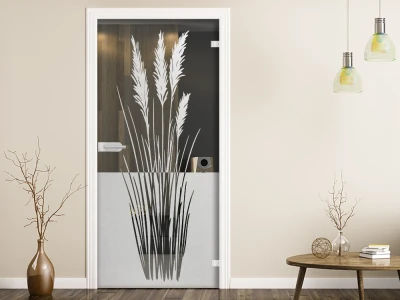 Glastür Sichtschutzfolie Grashalme