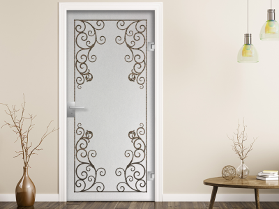 Glastür Sichtschutzfolie Klassik Rahmen