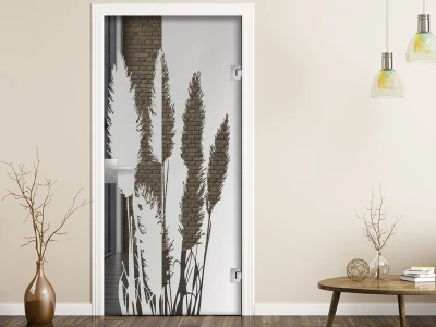 Glastür Sichtschutzfolie Pampasgräser