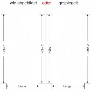 Glastür Sichtschutzfolie Pampasgräser - Ansicht Ausrichtung und Farbauswahl