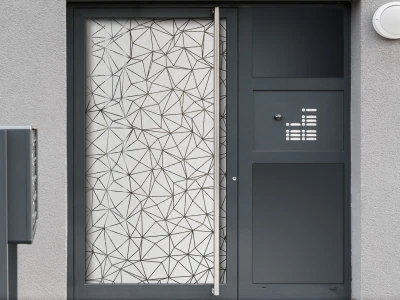 Glastür Sichtschutzfolie Polygone