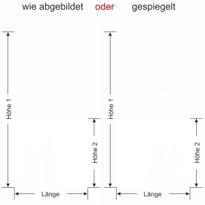 Glastür Sichtschutzfolie Pusteblume mit Vogelschwarm - Ansicht Ausrichtung und Farbauswahl