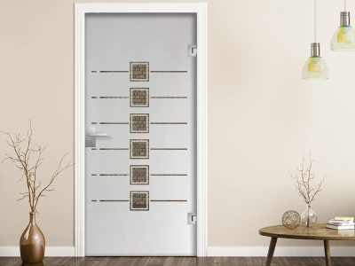 Glastür Sichtschutzfolie Quadratmuster