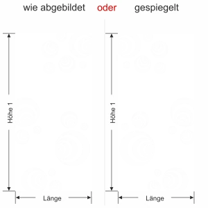 Glastür Sichtschutzfolie Retrobälle - Ansicht Ausrichtung und Farbauswahl