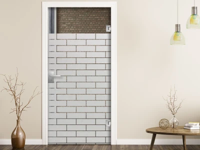 Glastür Sichtschutzfolie Steinmauer