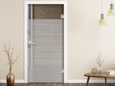 Glastür Sichtschutzfolie Streifen 1/0,5