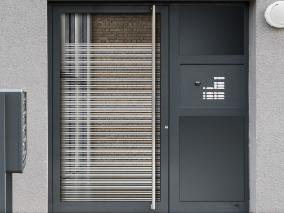 Glastür Sichtschutzfolie Streifen 1/1