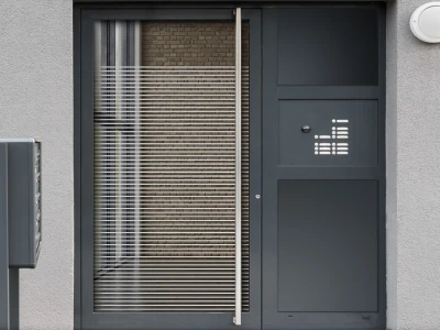 Glastür Sichtschutzfolie Streifen 1/2