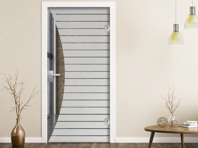 Glastür Sichtschutzfolie Streifen Linienharmonie