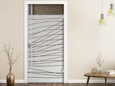 Glastür Sichtschutzfolie Streifendesign