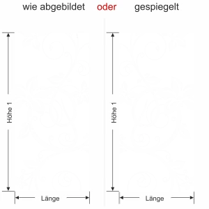 Glastür Sichtschutzfolie Traumland - Ansicht Ausrichtung und Farbauswahl
