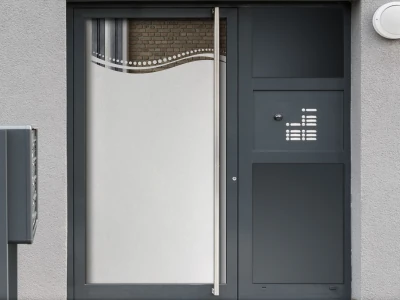 Glastür Sichtschutzfolie Welle mit Punkten auf Haustür