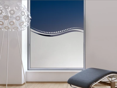 Glastür Sichtschutzfolie Welle mit Punkten auf Fenster