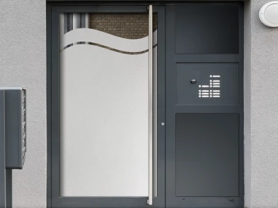 Glastür Sichtschutzfolie Welle mit Streifen