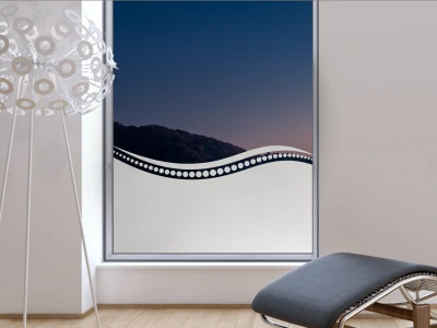 Glastür Sichtschutzfolie Welle Punktverlauf auf Fenster