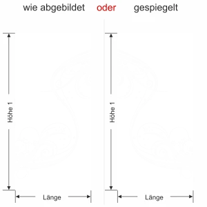 Glastür Sichtschutzfolie Wellenornament - Ansicht Ausrichtung und Farbauswahl