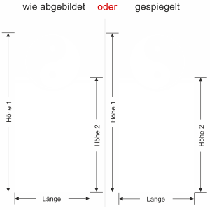Glastür Sichtschutzfolie Yin & Yang - Ansicht Ausrichtung und Farbauswahl - Vorschlag 1