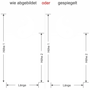 Glastür Sichtschutzfolie Yin & Yang - Ansicht Ausrichtung und Farbauswahl - Vorschlag 1