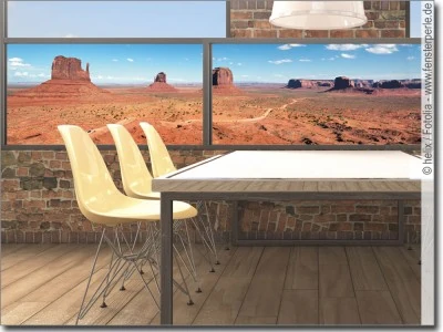 Glas Bild mit Monument Valley