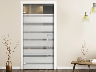 Gestreifte Sichtschutzfolie für Ganzglastüren