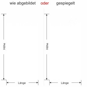 Milchglasfolie Design Quadrate - Ansicht Farbauswahl, Ausrichtung und Anleitung zur Größenberechnung