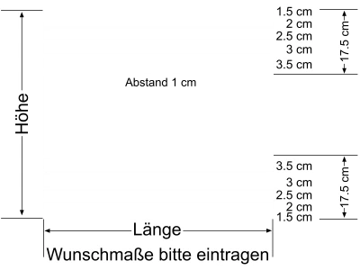 Milchglasfolie Gestreift 17,5/1 - Ansicht Farbauswahl und Anleitung zur Größenberechnung