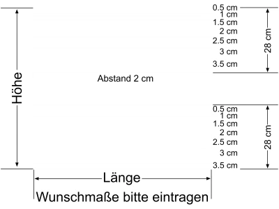Milchglasfolie Gestreift 28/2 - Ansicht Farbauswahl und Anleitung zur Größenberechnung
