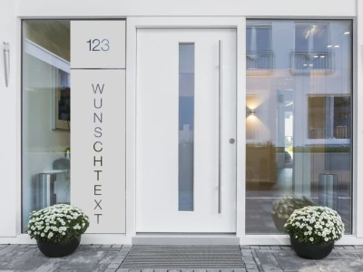 Milchglasfolie mit Hausnummer und Nachnamen