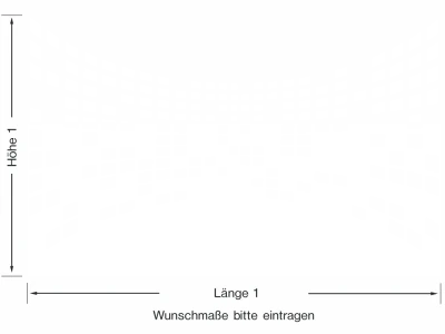 Milchglasfolie Kachelraster - Ansicht Farbauswahl und Anleitung zur Größenberechnung