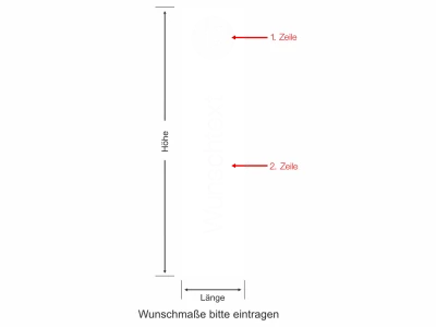 Milchglasfolie mit Hausnummer und Wunschtext - Ansicht Farbauswahl