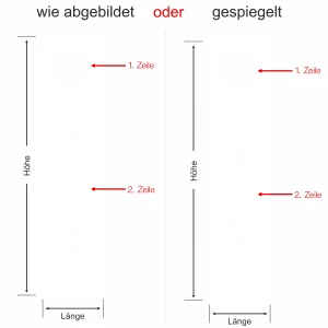 Milchglasfolie mit Hausnummer und Wunschtext - Ansicht Farbauswahl