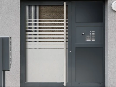 Milchglasfolie Verlauf auf Eingangstür