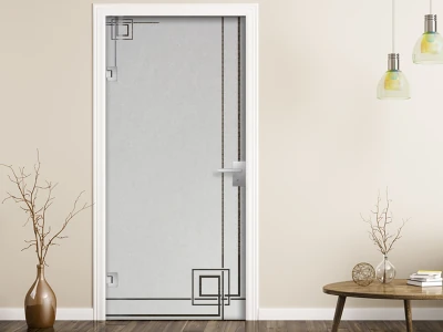 Milchglasfolie Modern Art Déco auf Zimmertür