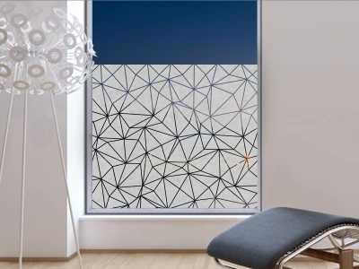 Milchglasfolie Polygone auf Fenster