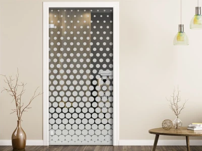 Milchglasfolie Punktverlauf von oben nach unten auf Zimmertür
