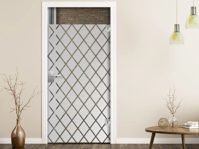 Milchglasfolie Rauten auf Zimmertür