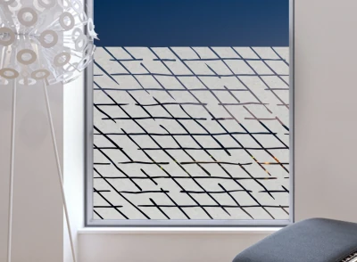 Milchglasfolie Rautenmuster auf Fenster