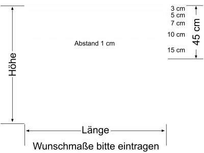 Milchglasfolie Streifen Verlauf 45/1 - Ansicht Farbauswahl und Anleitung zur Größenberechnung