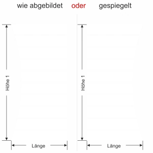 Milchglasfolie Streifenbogen - Ansicht Farbauswahl und Anleitung zur Größenberechnung