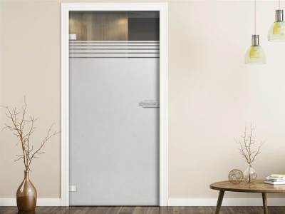 Milchglasfolie Streifen Verlauf 17,5/1 auf Zimmertür