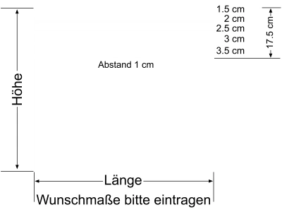 Milchglasfolie Streifen Verlauf 17,5/1 - Ansicht Farbauswahl und Anleitung zur Größenberechnung