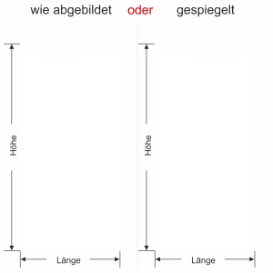 Milchglasfolie Welle Punktverlauf - Ansicht Farbauswahl, Ausrichtung und Anleitung zur Größenberechnung