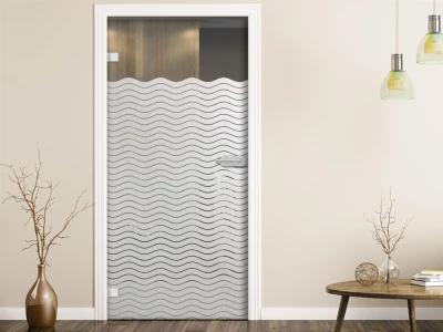 Milchglasfolie Wellen 5/0,5 auf Zimmertür