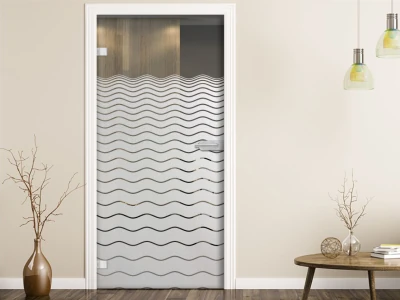Milchglasfolie Wellen Verlauf auf Zimmertür
