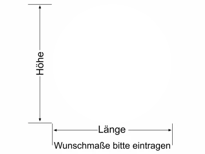 Runde Milchglasfolie - Ansicht Farbauswahl und Anleitung zur Größenberechnung
