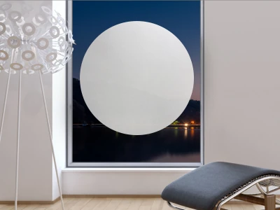 Runde Sichtschutzfolie Gewerbe auf Fenster