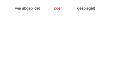 Fensteraufkleber Welle Ornament - Ansicht Ausrichtung und Farbauswahl